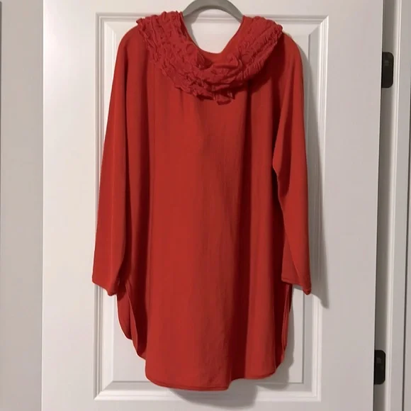 Eileen Fisher Orange Red Tunic With Scarf- Stunning!!! - Picture 5 of 5